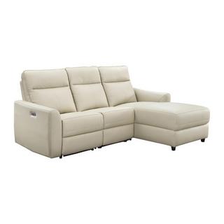 Vente-unique Eckrelaxsofa elektrisch - Ecke rechts - Leder - Beige - ISPICA  