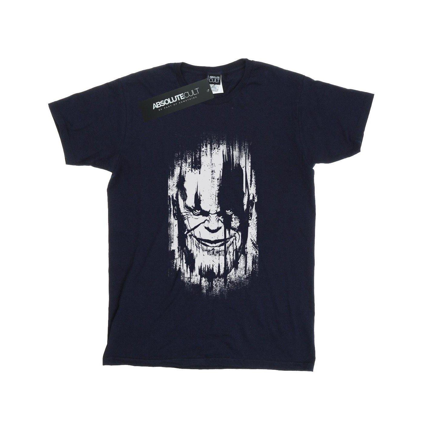 Image of Avengers Infinity War Thanos Face Tshirt Damen Marine L