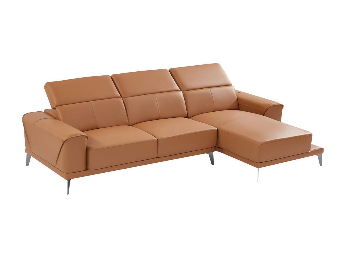 Vente-unique Ecksofa Büffelleder Ecke Rechts Kamel ANDOR  