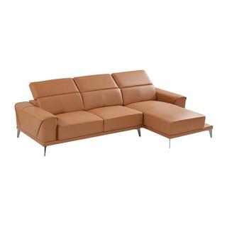 Vente-unique Ecksofa Büffelleder Ecke Rechts Kamel ANDOR  