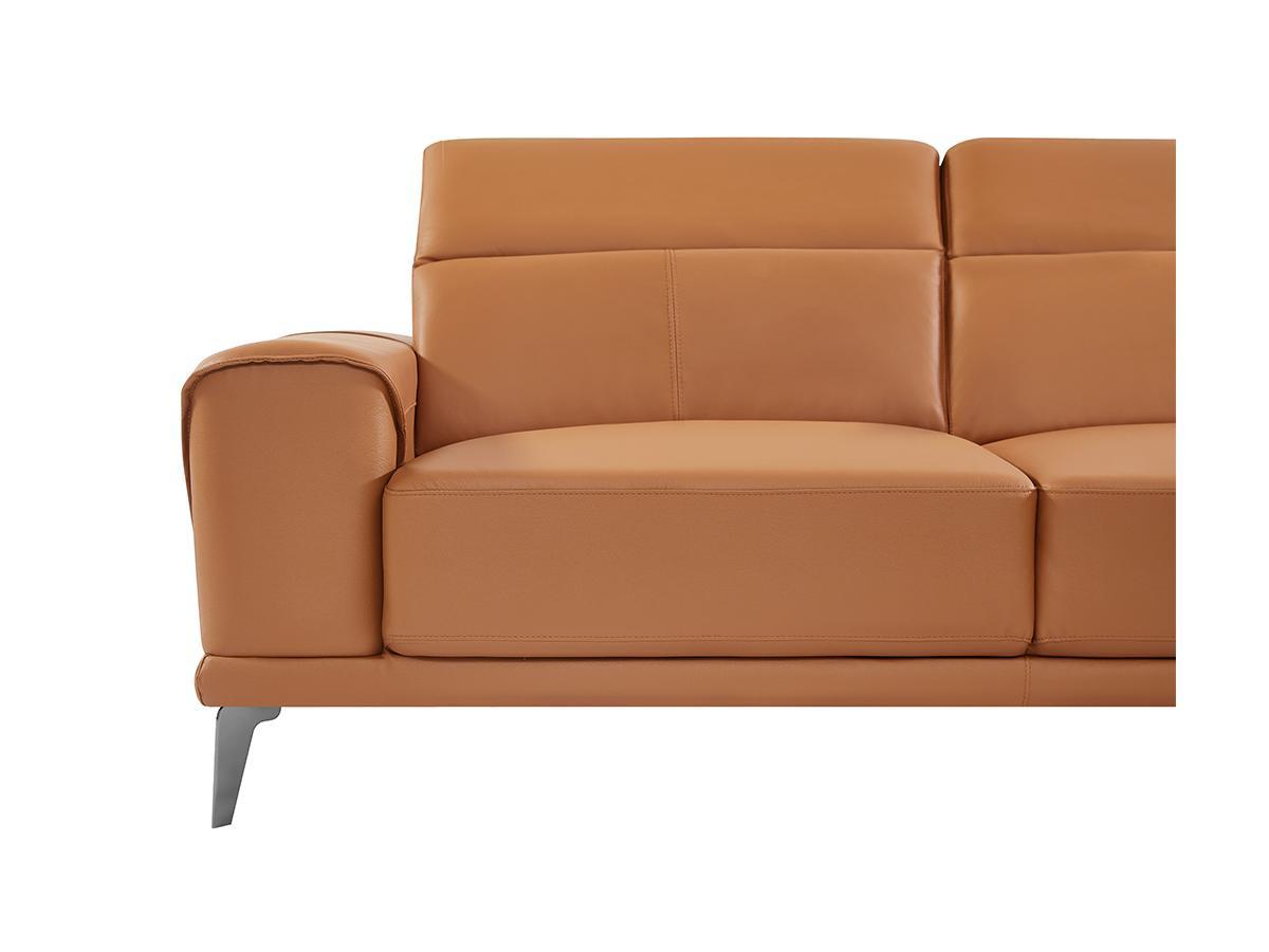 Vente-unique Ecksofa Büffelleder Ecke Rechts Kamel ANDOR  