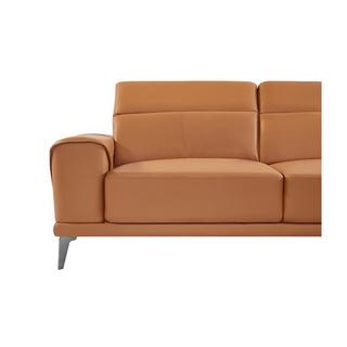 Vente-unique Ecksofa Büffelleder Ecke Rechts Kamel ANDOR  