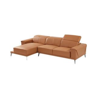 Vente-unique Ecksofa Büffelleder Ecke Rechts Kamel ANDOR  