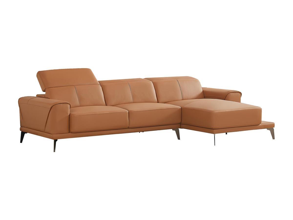 Vente-unique Ecksofa Büffelleder Ecke Rechts Kamel ANDOR  