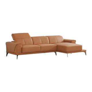 Vente-unique Ecksofa Büffelleder Ecke Rechts Kamel ANDOR  