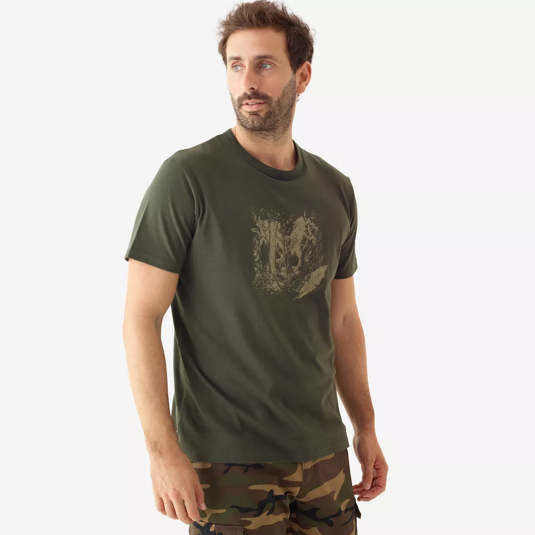 SOLOGNAC - T-Shirt 100 Baumwolle Wald, S, Multicolor