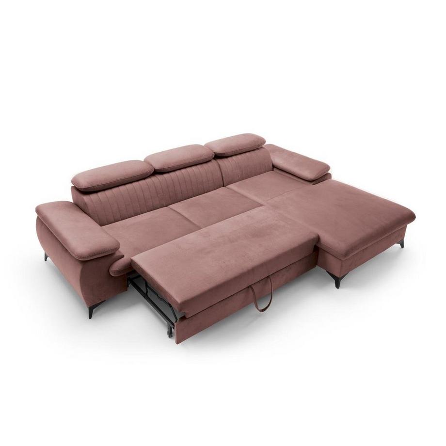 PASCAL MORABITO Ecksofa mit Schlaffunktion - Ecke rechts - Samt - Rosa - SAMARA von PASCAL MORABITO  