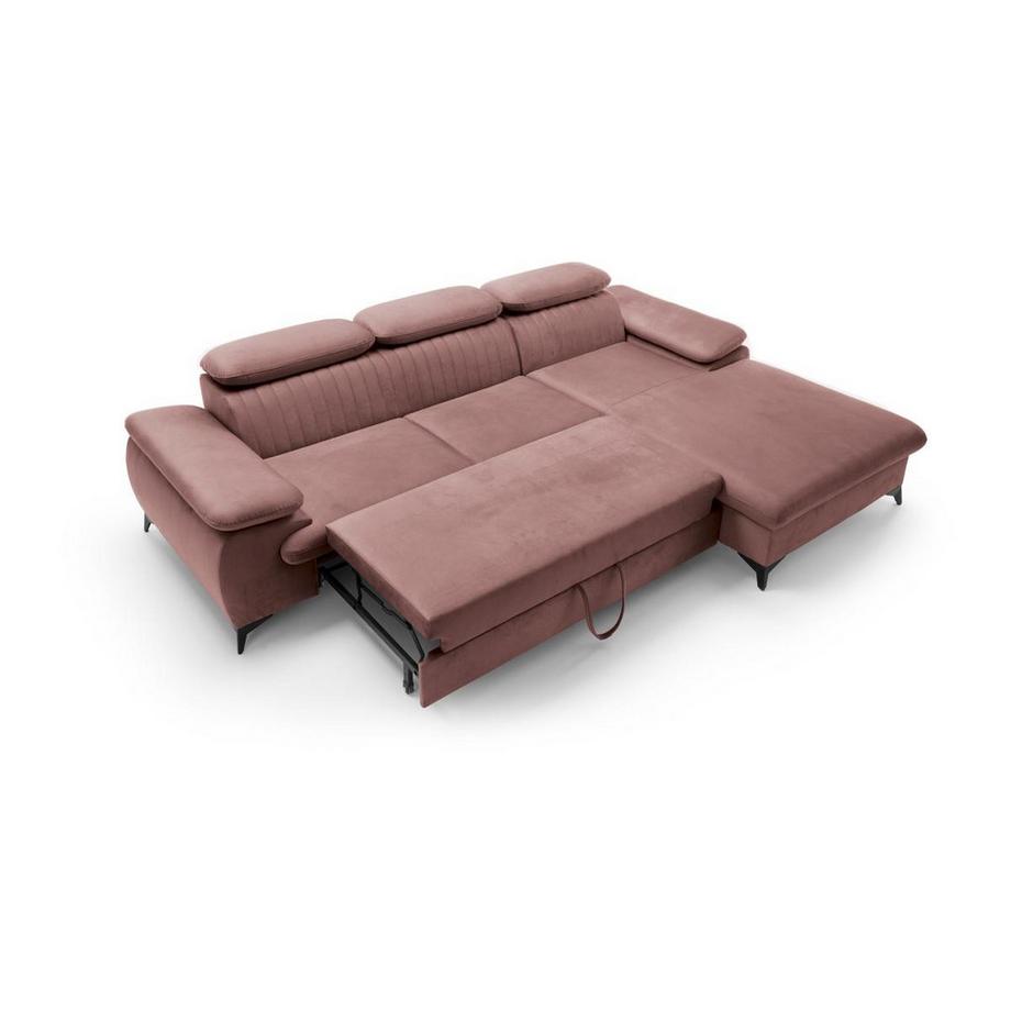 PASCAL MORABITO Ecksofa mit Schlaffunktion - Ecke rechts - Samt - Rosa - SAMARA von PASCAL MORABITO  