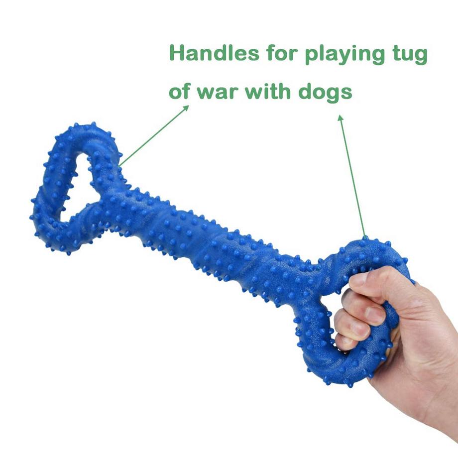 Alopini  Robustes Hundespielzeug in Form eines Kauknochens aus Hartgummi mit konvexem Design 