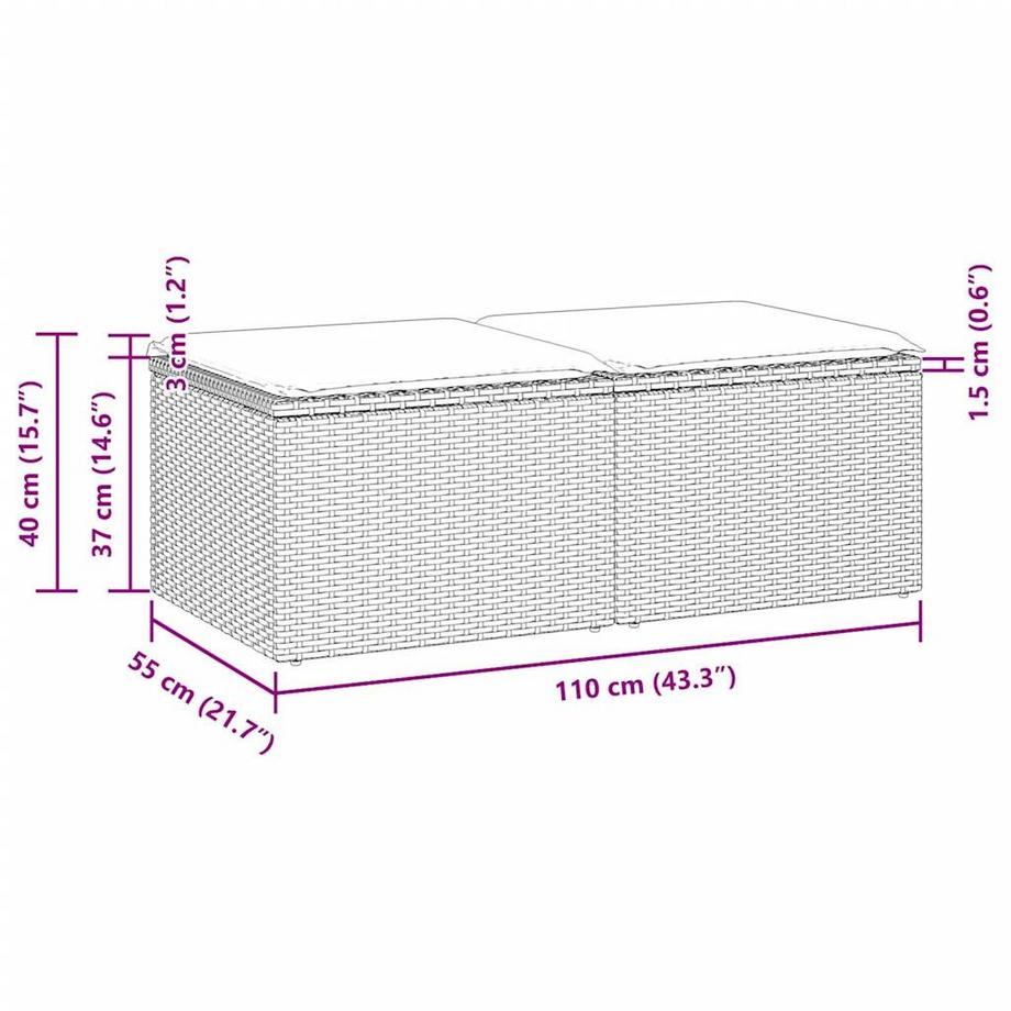 VidaXL set divano da giardino Polirattan  