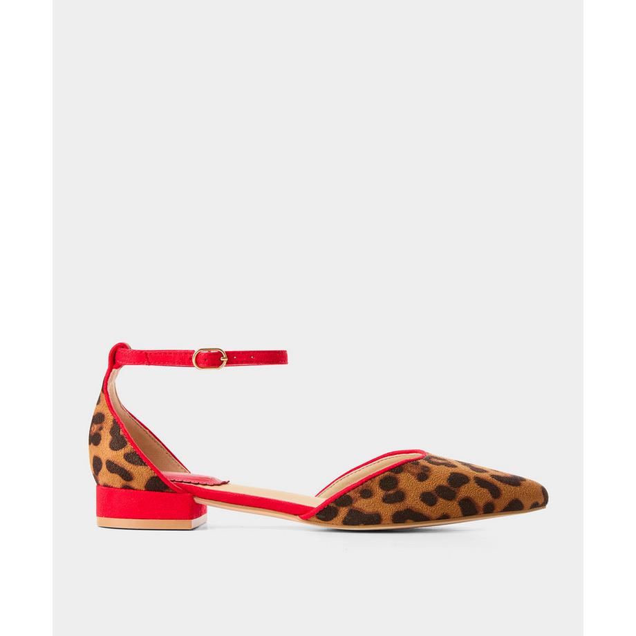 Chaussures plates à bout pointu avec motif léopard
