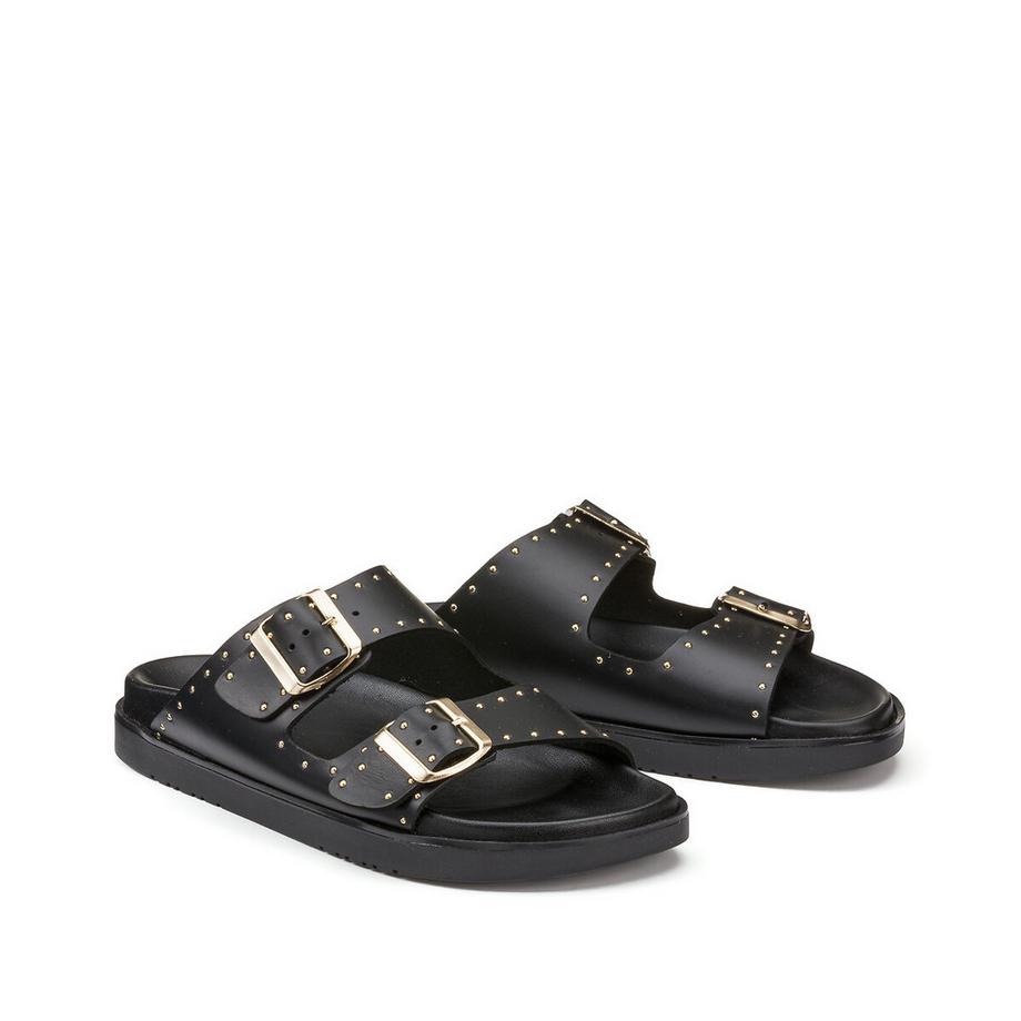 La Redoute Collections Mules en cuir avec rivets métalliques  