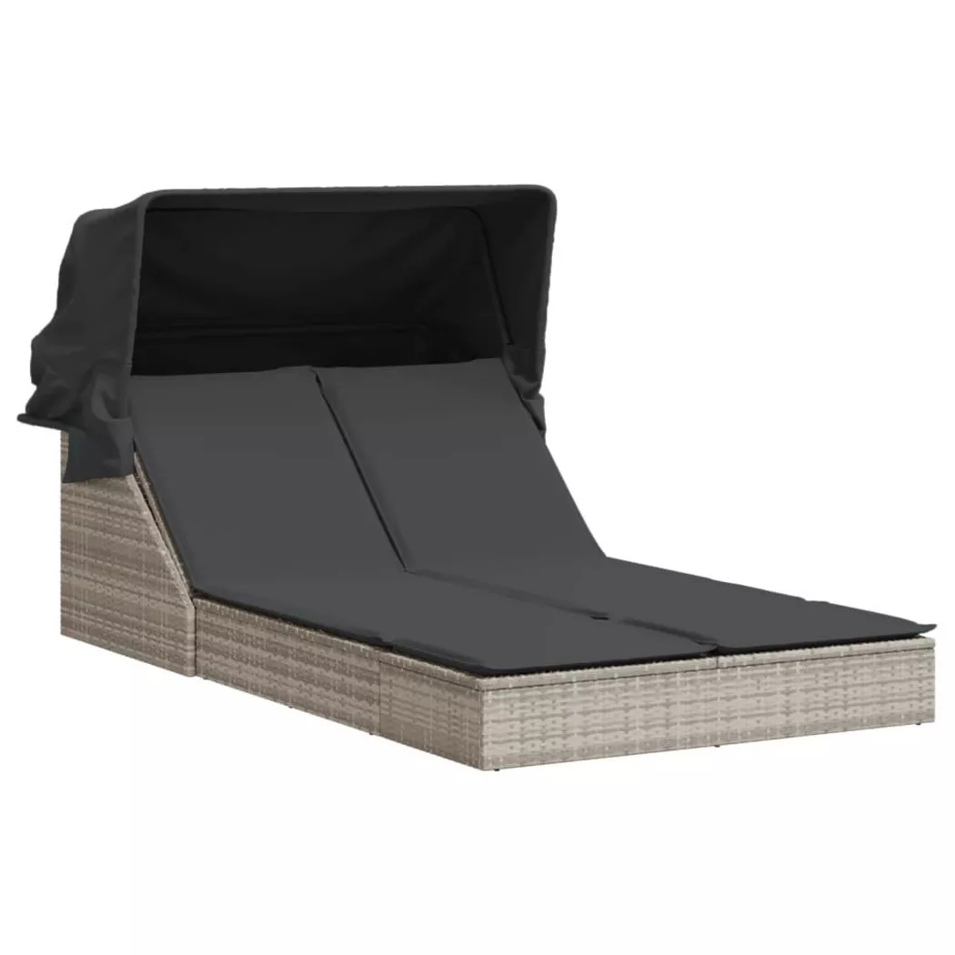 VidaXL - lettino Polirattan, One Size, Grigio