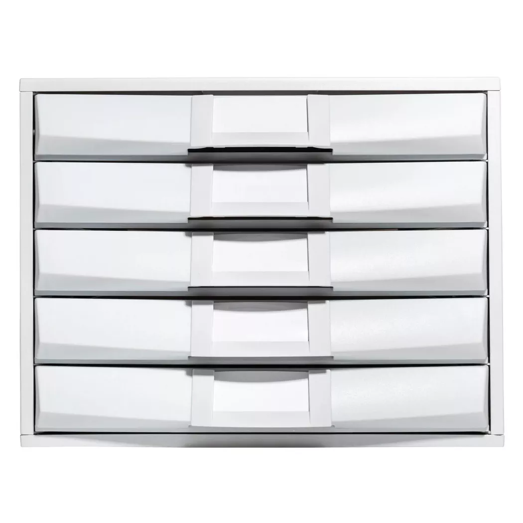 Exacompta THE BOX Closed 5 Drawer Unit, Light Grey