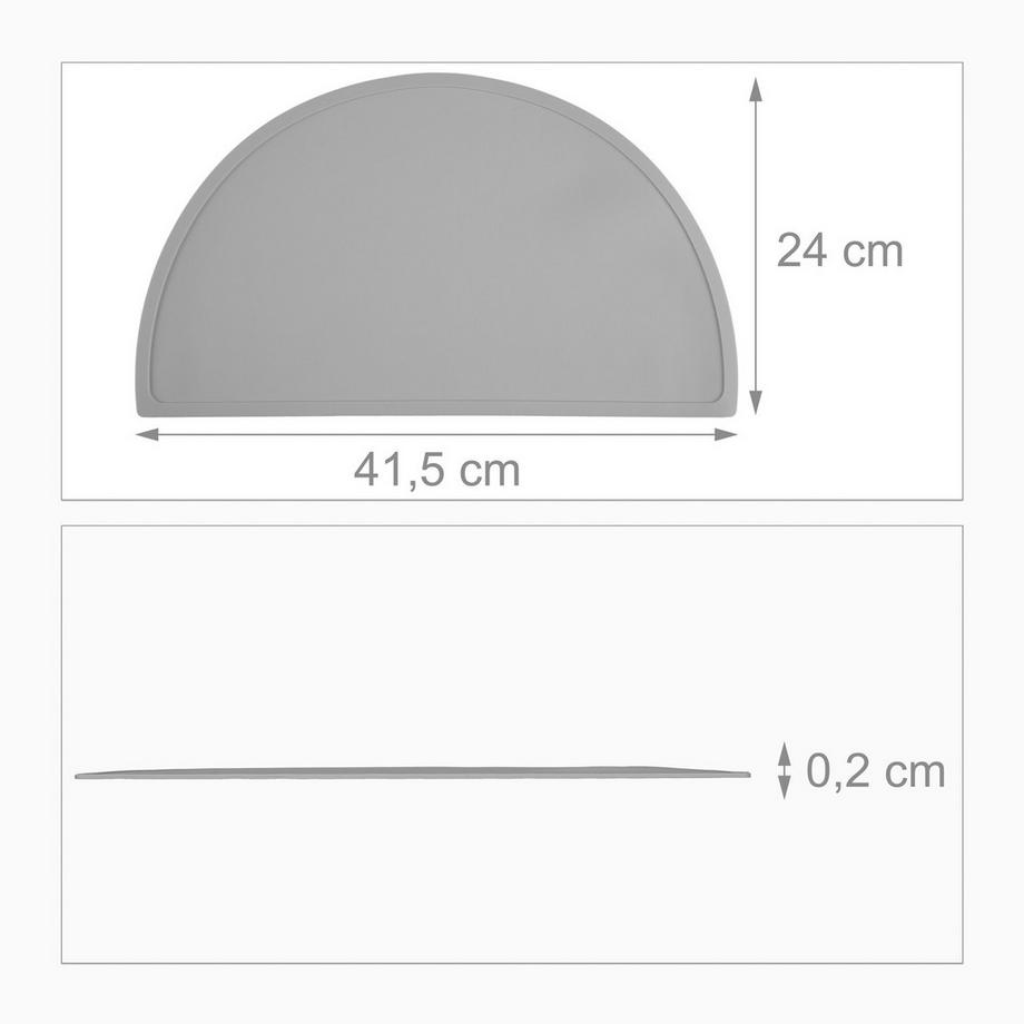 B2X  Tischset für Kinder in halbrunder Form 