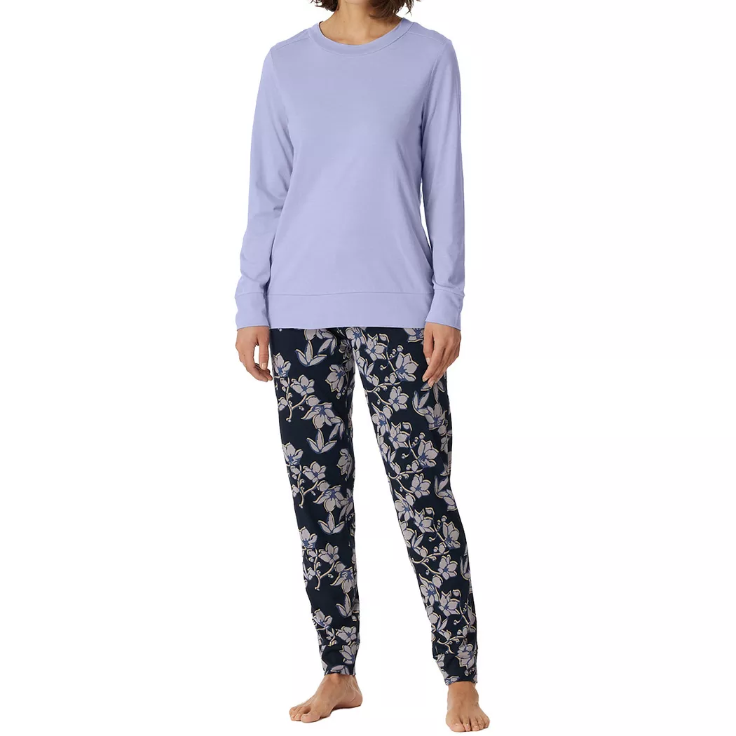 Schiesser - Contemporary Nightwear Organic Cotton - Schlafanzug, für Damen, Blau, Größe M