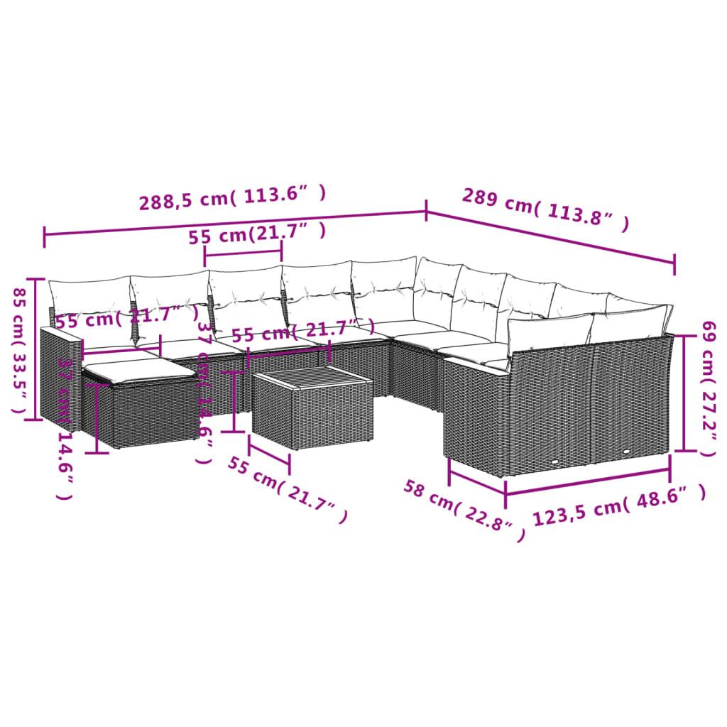 VidaXL Ensemble de canapés de jardin rotin synthétique  