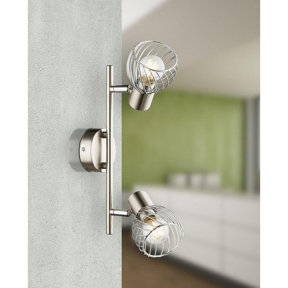 mutoni Plafoniera nichel opaco 2xE14 30x15  