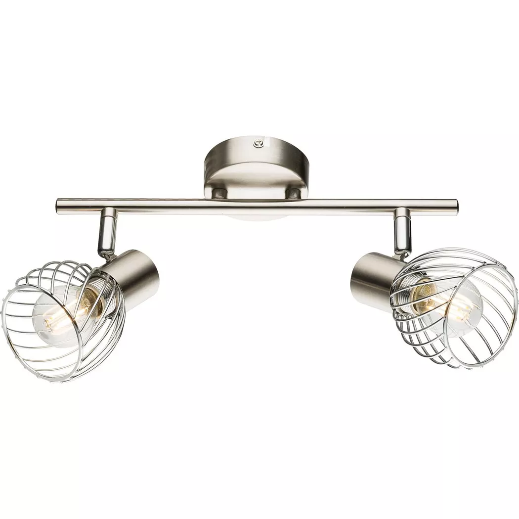 mutoni – Deckenleuchte nickel matt 2xE14 30×15, One Size, Silber