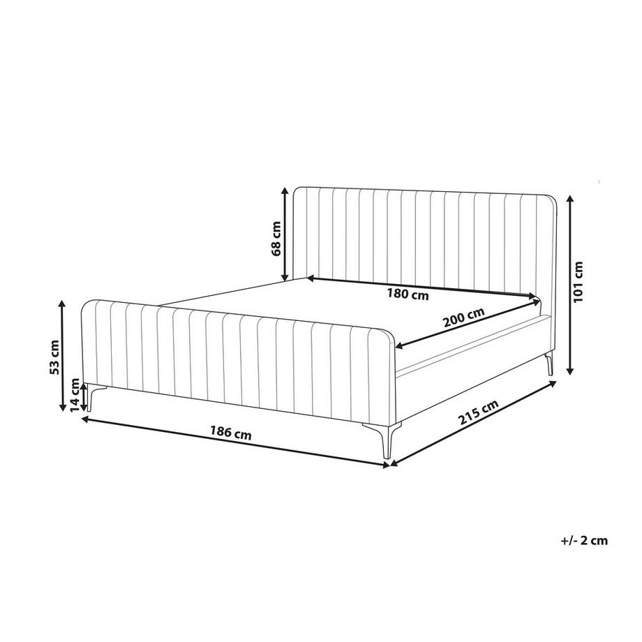 Beliani Letto en Velluto Minimalista LUNAN  