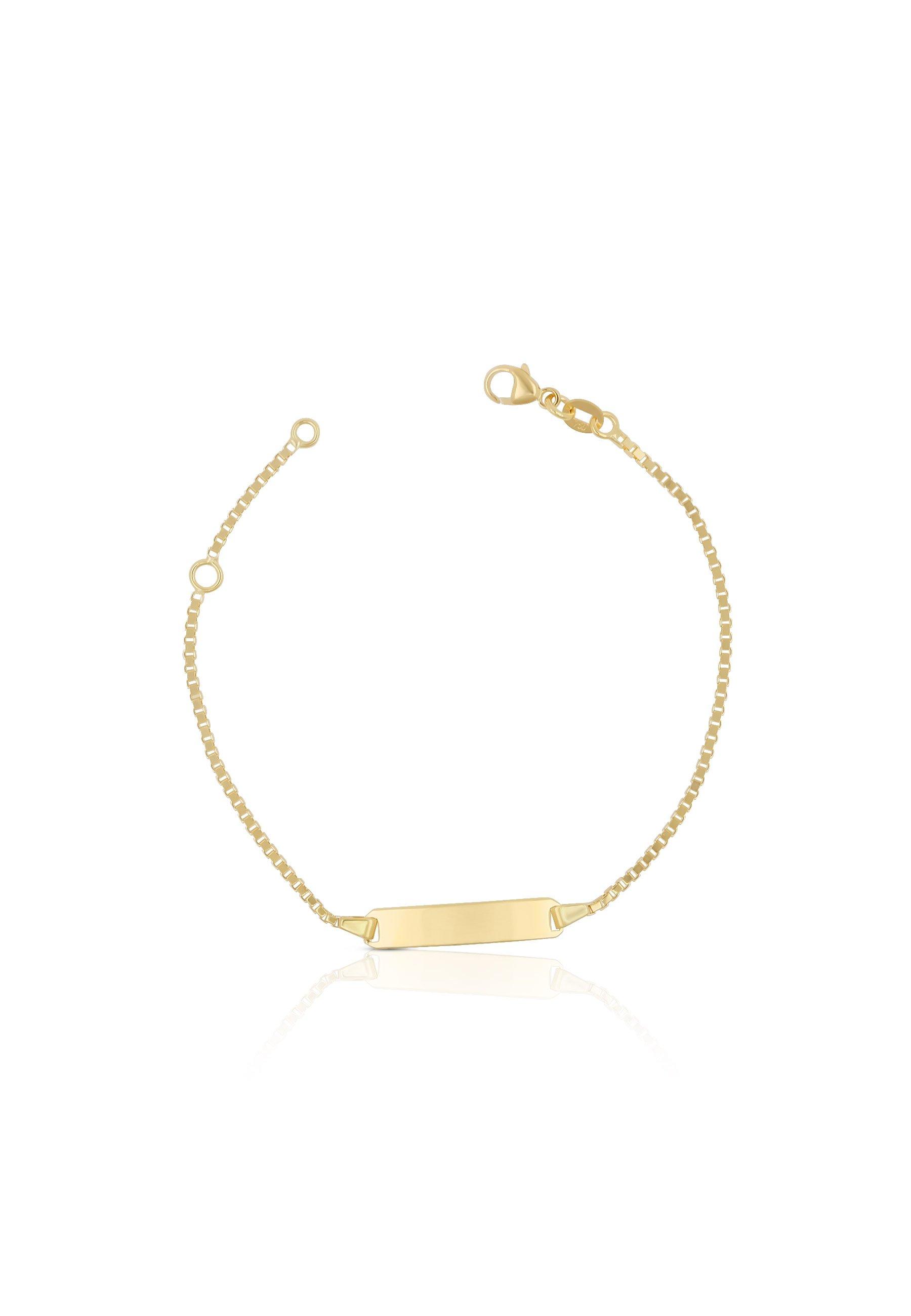 MUAU Schmuck  Bébé Bracelet Venezianer Gelbgold 750, 14cm Gravurplatte 1.4cm 