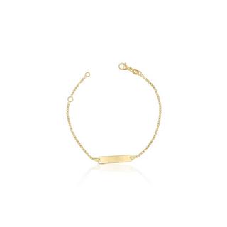 MUAU Schmuck  Bébé Bracelet Venezianer Gelbgold 750, 14cm Gravurplatte 1.4cm 