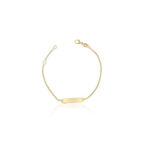 MUAU Schmuck  Bébé Bracelet Venezianer Gelbgold 750, 14cm Gravurplatte 1.4cm 