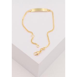 MUAU Schmuck  Bébé Bracelet Venezianer Gelbgold 750, 14cm Gravurplatte 1.4cm 