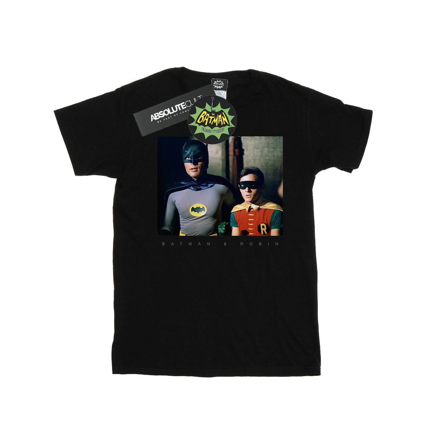 Image of Batman Tv Series Dynamic Duo Photograph Tshirt Damen Schwarz M