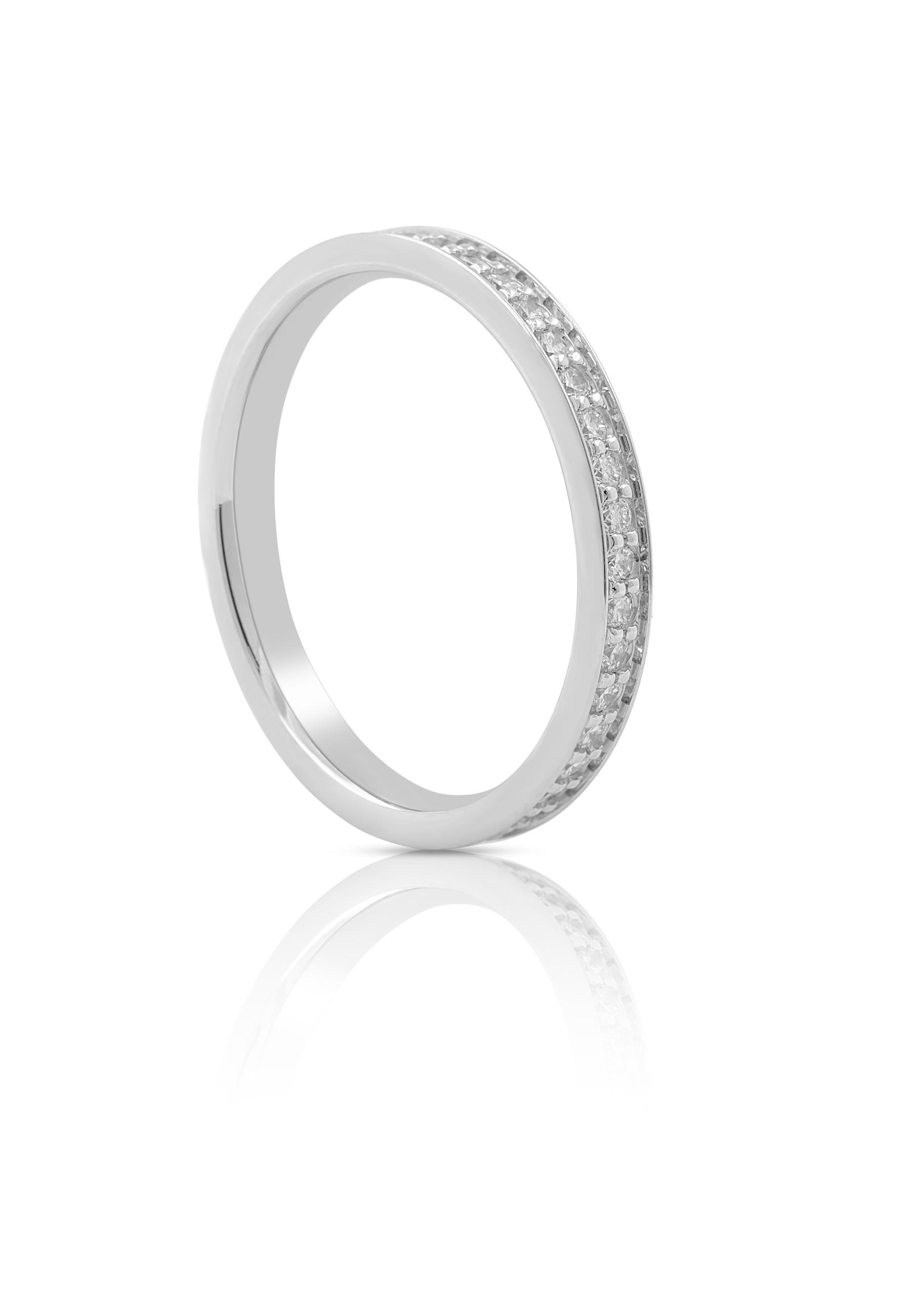 Image of Mémoire Ring Diamant 0.50ct. Weissgold 750 Damen Silber 52