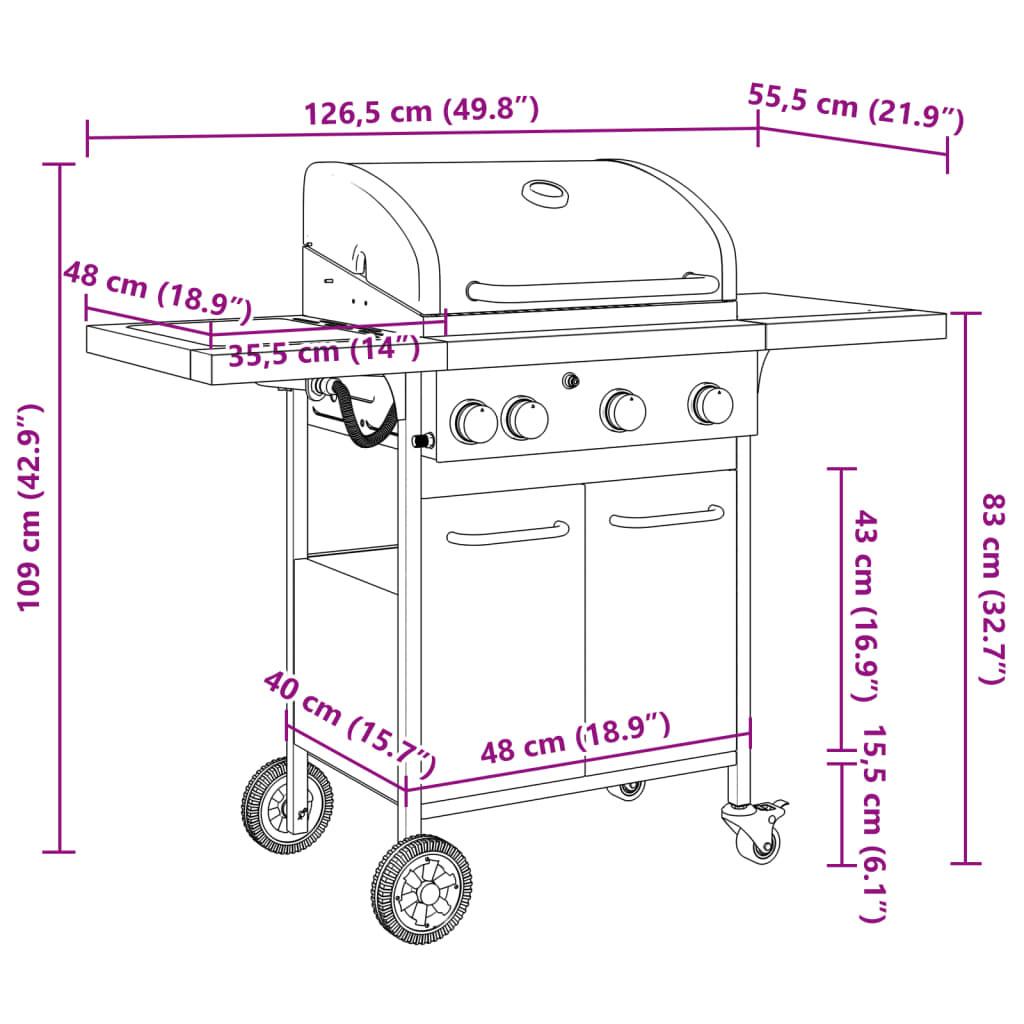 VidaXL Gasgrill stahl  