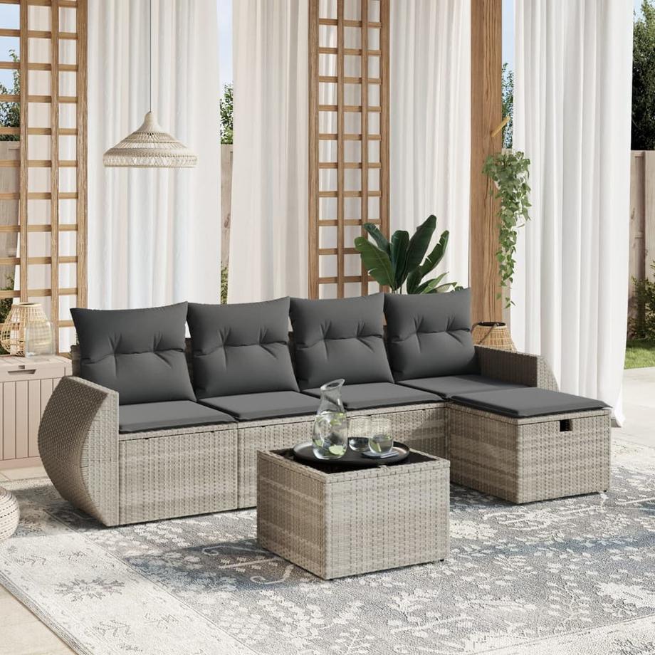 VidaXL set divano da giardino Polirattan  