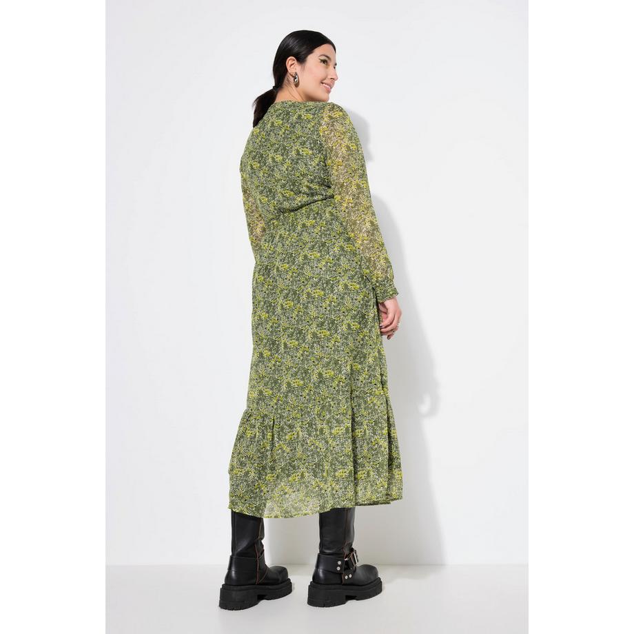 Studio Untold Robe Maxi Coupe Évasée Effet Cache-cœur Vert Mousse  