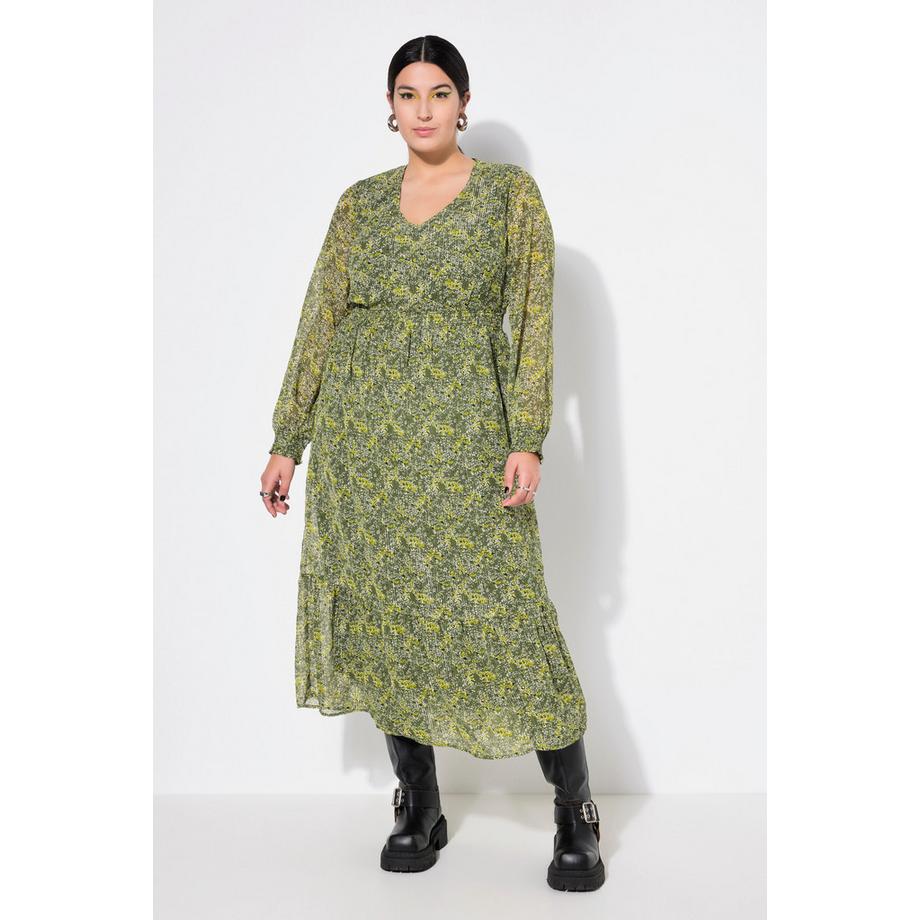Studio Untold Robe Maxi Coupe Évasée Effet Cache-cœur Vert Mousse  