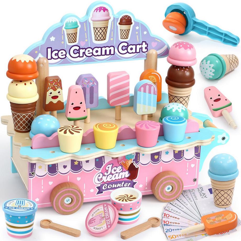Salon de Crème Glacée, Jouet de Crème Glacée pour Enfants, Camion de Crème Glacée pour Enfants avec Accessoires de Magasin de Glace