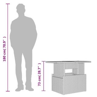 VidaXL Table de jardin rotin synthétique  