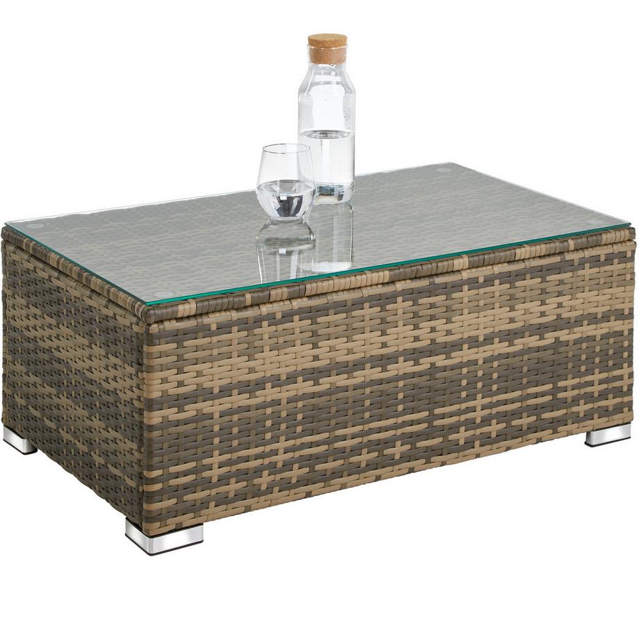 Tectake Canapé de jardin lounge en rotin PISE pour 5 personnes  