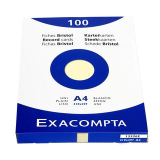 Exacompta Étui de 100 fiches - bristol uni non perforé 210x297mm  