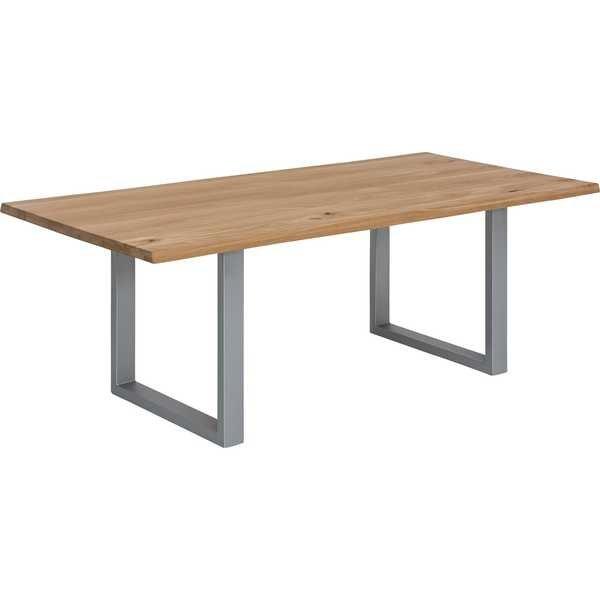 Image of Tisch Wildeiche Metall natur antiksilber 120x80 Tisch Wildeiche Metall natur antiksilber 120x80