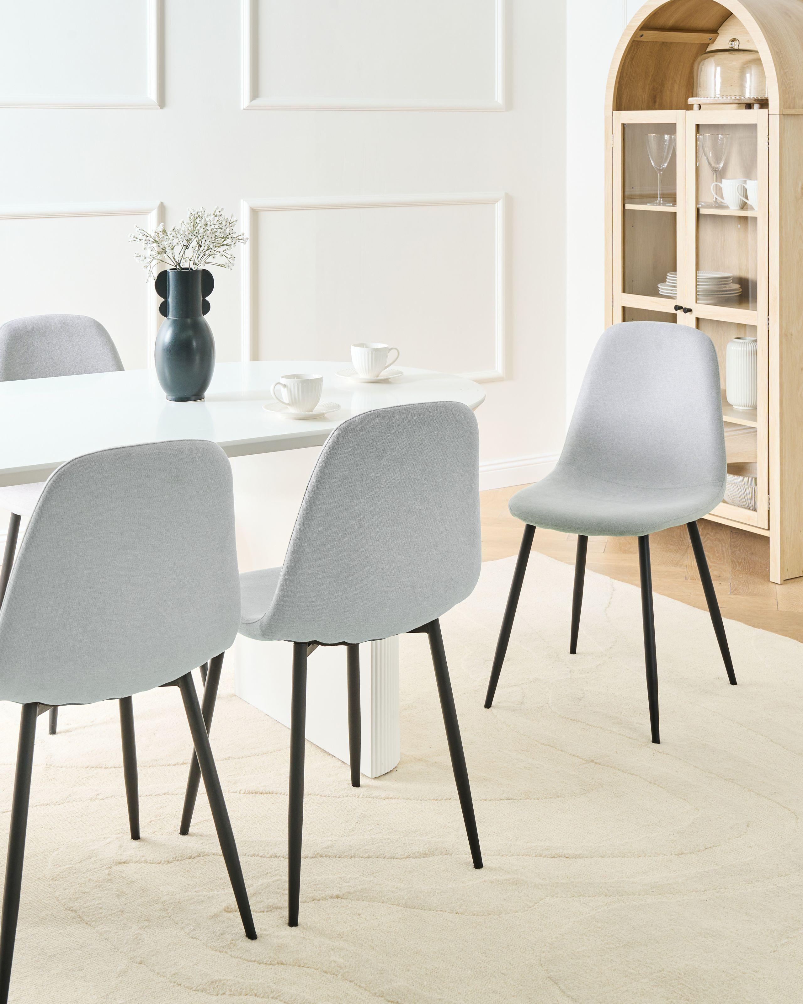 Beliani Set di 4 sedie da pranzo en Tessuto Moderno CRANDALL  