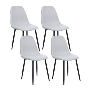 Beliani Set di 4 sedie da pranzo en Tessuto Moderno CRANDALL  