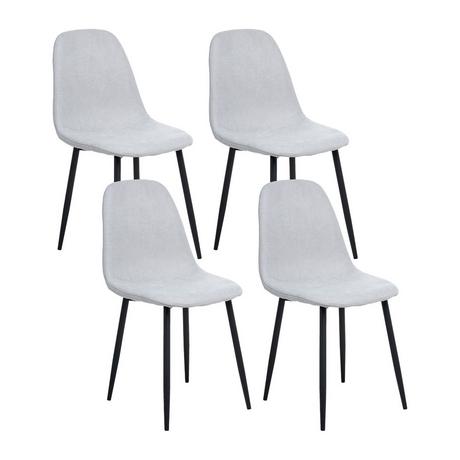 Beliani Set di 4 sedie da pranzo en Tessuto Moderno CRANDALL  