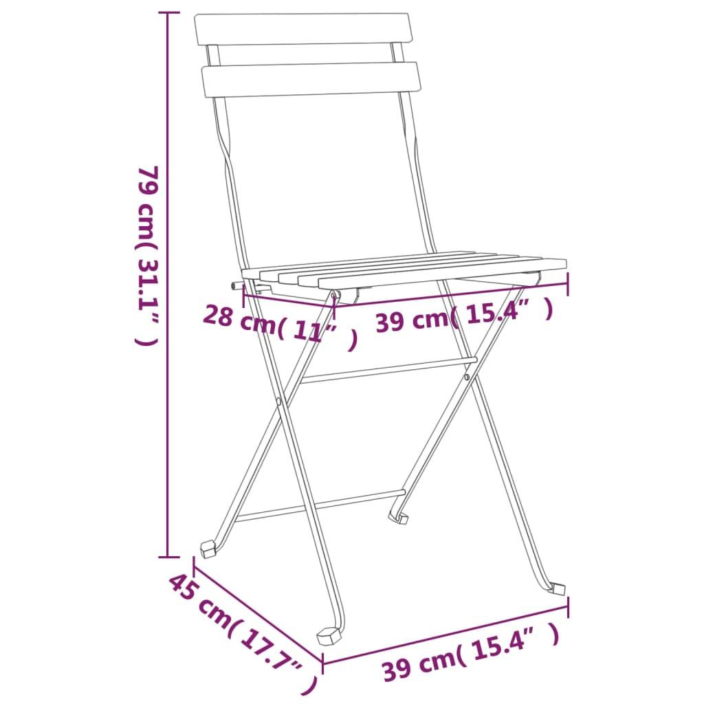 VidaXL Chaise de bistrot pliante bois  