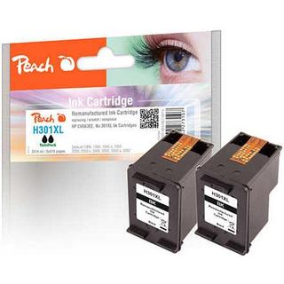 Peach  Doppelpack Druckköpfe schwarz kompatibel zu HP No. 301XL, CH563EE 