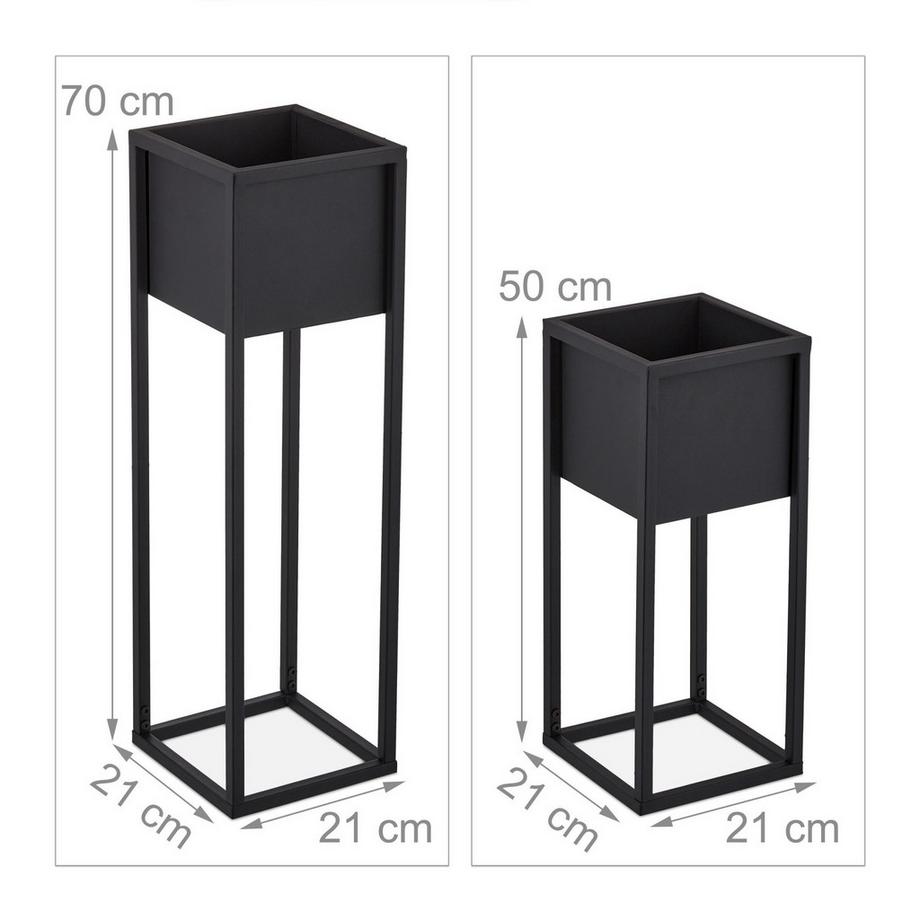 B2X Portafiori in metallo - 2 pezzi in nero  