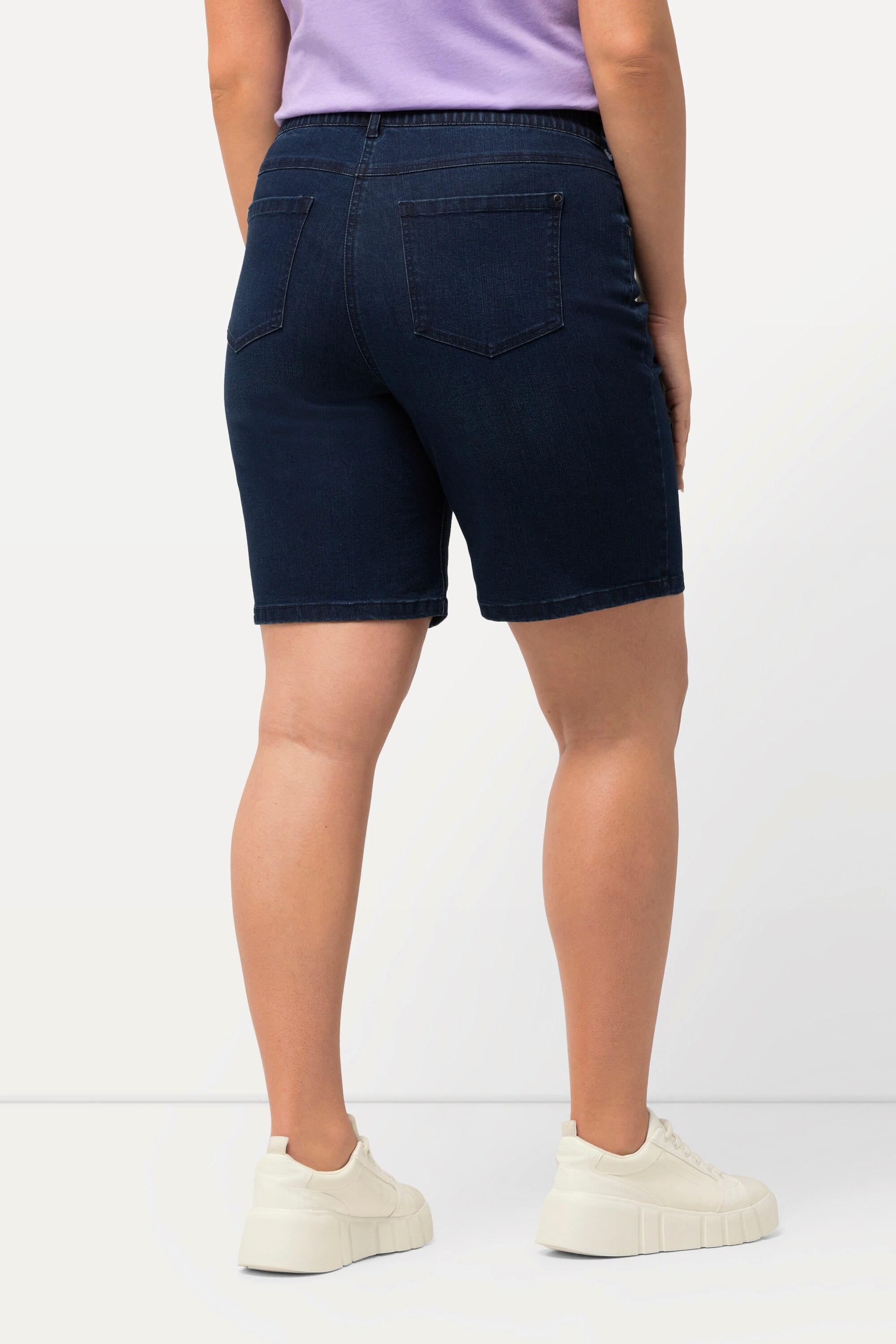 Ulla Popken  Bermuda en jean Mandy, coupe 5 poches et taille confortable 