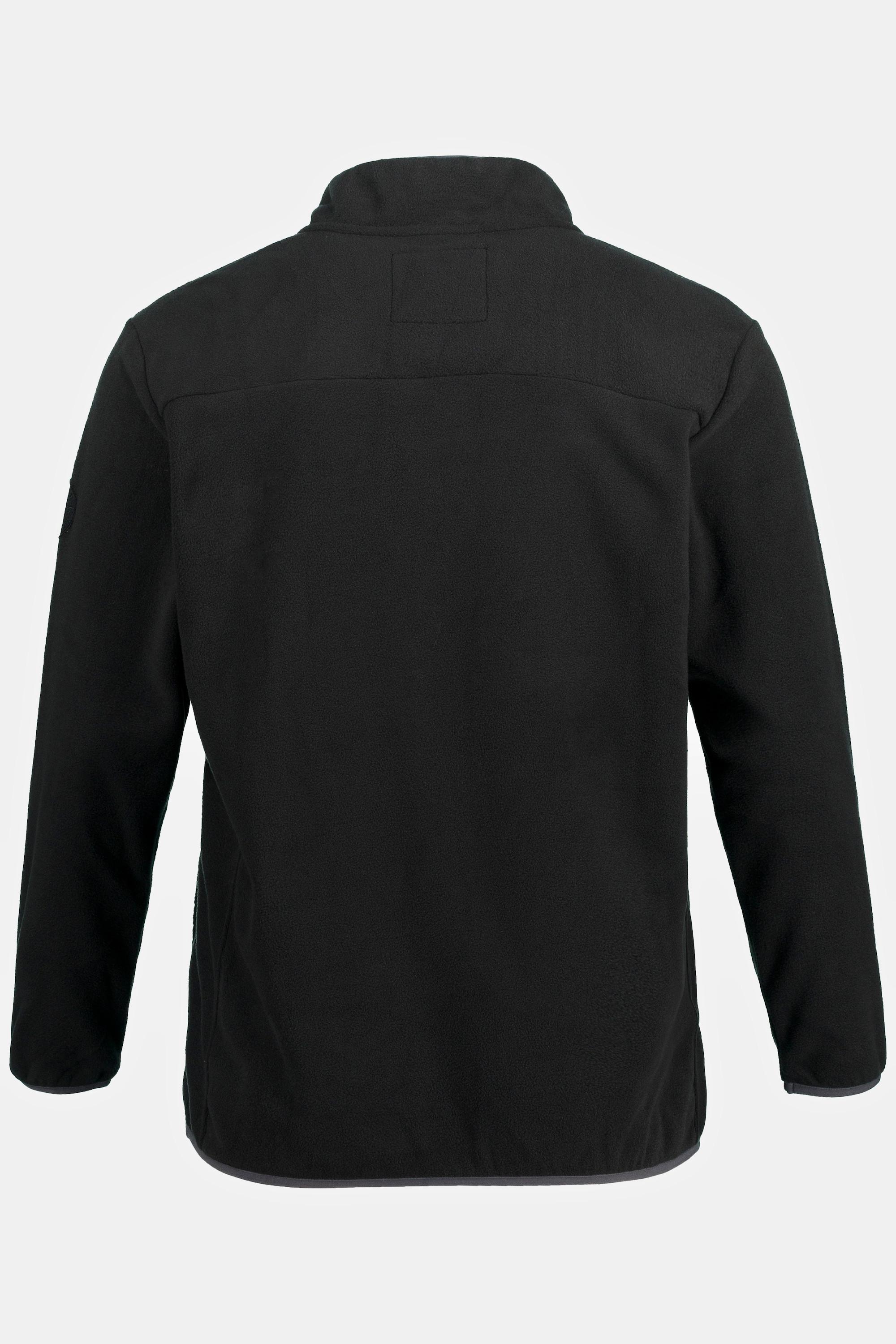 JP1880  Pullover da trekking in pile per l'outdoor con collo polo alto, maniche lunghe e abbottonatura 