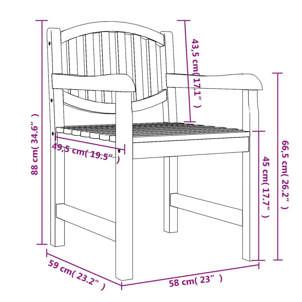 VidaXL Gartenstuhl teak  