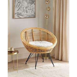 Beliani Chaise de jardin en Rotin Boho MARATEA  