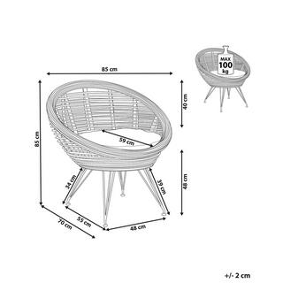 Beliani Chaise de jardin en Rotin Boho MARATEA  